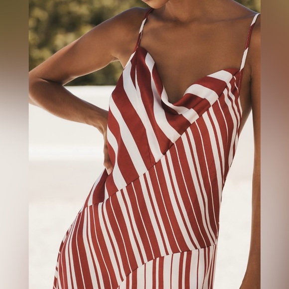 Anthropologie Sleeveless Asymmetrical Tie-Back Maxi Dress, Size M - Picture 2 of 10